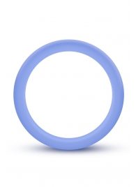 Голубое люминесцентное кольцо Silicone Glo Cock Ring - Blush Novelties - во Владимире купить с доставкой