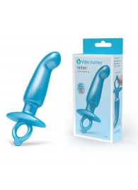 Голубая анальная пробка для массажа простаты Hither Silicone Prostate Plug - 14,3 см. - b-Vibe - во Владимире купить с доставкой