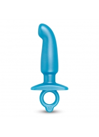 Голубая анальная пробка для массажа простаты Hither Silicone Prostate Plug - 14,3 см. - b-Vibe - во Владимире купить с доставкой