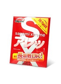 Утолщенный презерватив Sagami Xtreme FEEL LONG с точками - 1 шт. - Sagami - купить с доставкой во Владимире