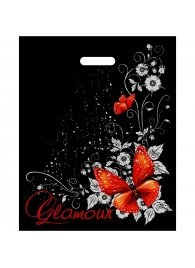 Черный пакет Glamour с вырубной ручкой (38х47 см) - Сима-Ленд - купить с доставкой во Владимире