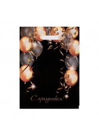 Пакет с вырубной ручкой и принтом в виде шариков (30х40 см) - Сима-Ленд - купить с доставкой во Владимире