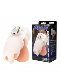 Белая клетка для пениса Silicone Small 2 in Cock Cage With Ball Divider - BlueLine - купить с доставкой во Владимире