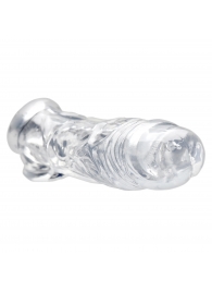 Прозрачная насадка для увеличения члена Realistic Clear Penis Enhancer and Ball Stretcher - 20,3 см. - XR Brands - во Владимире купить с доставкой