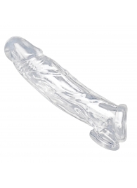 Прозрачная насадка для увеличения члена Realistic Clear Penis Enhancer and Ball Stretcher - 20,3 см. - XR Brands - во Владимире купить с доставкой