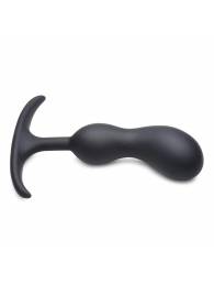 Черный массажер простаты с утяжелителями Premium Silicone Weighted Prostate Plug Medium - 16,3 см. - XR Brands - во Владимире купить с доставкой