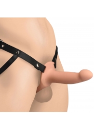 Телесный полый страпон на черных регулируемых ремешках 2’’ Erection Smooth Silicone Penis Sheath - XR Brands - купить с доставкой во Владимире