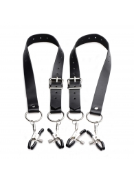 Ремни с зажимами для половых губ Spread Labia Spreader Straps with Clamps - XR Brands - купить с доставкой во Владимире