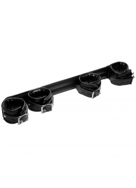 Черная распорка с манжетами для рук и ног Deluxe Rigid Spreader Bar - XR Brands - купить с доставкой во Владимире