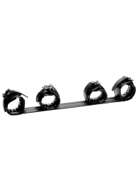 Черная распорка с манжетами для рук и ног Deluxe Rigid Spreader Bar - XR Brands - купить с доставкой во Владимире