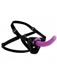 Лиловый поясной страпон Navigator Silicone G-Spot Dildo with Harness - 17,8 см. - XR Brands - купить с доставкой во Владимире