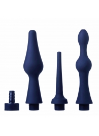 Набор из 3 универсальных насадок для анального душа Universal 3 Piece Silicone Enema Attachment Set - XR Brands - купить с доставкой во Владимире