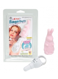 Розовый виброзайчик 4PLAY FINGER RING VIBE RABBIT PINK - NMC