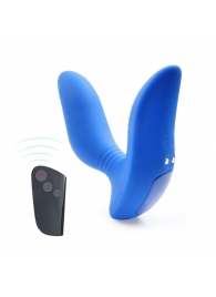 Синий вибромассажер простаты 3,5’’ Remote Control Curve P-spot Massager - 12 см. - Erokay - во Владимире купить с доставкой