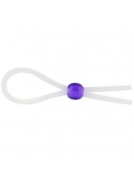 Прозрачное лассо с фиолетовой бусиной SILICONE COCK RING WITH BEAD LAVENDER - NMC - во Владимире купить с доставкой