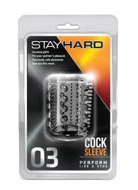 Прозрачная насадка с шипами и шишечками STAY HARD COCK SLEEVE 03 CLEAR - Blush Novelties - во Владимире купить с доставкой