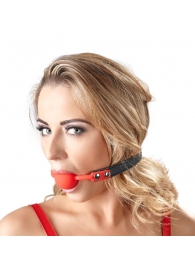 Силиконовый кляп-шар на чёрных ремешках Red Gag silicone - Orion - купить с доставкой во Владимире