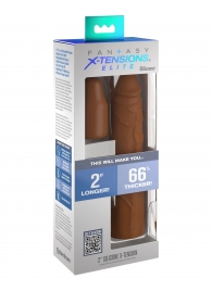 Коричневая насадка на член 2  Silicone X-tension - 20,3 см. - Pipedream - во Владимире купить с доставкой
