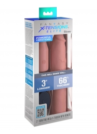 Телесная вибронасадка на член 3  Vibrating Mega X-tension with Remote - 22,9 см. - Pipedream - во Владимире купить с доставкой