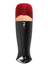 Телесный мастурбатор-вагина в черной колбе с вибрацией Fuck-O-Matic Pro XL - Pipedream - во Владимире купить с доставкой