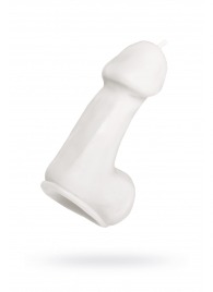 Белая свеча в форме пениса - 47 гр. - Pecado - купить с доставкой во Владимире