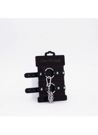 Черно-красные кожаные оковы - Crazy Handmade - купить с доставкой во Владимире