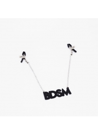 Зажимы на соски с кожаной подвеской BDSM - Crazy Handmade - купить с доставкой во Владимире