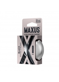 Черные утолщенные презервативы MAXUS Extra Strong с железным кейсом - 3 шт. - Maxus - купить с доставкой во Владимире