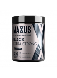 Черные утолщенные презервативы MAXUS Extra Strong с железным кейсом - 15 шт. - Maxus - купить с доставкой во Владимире