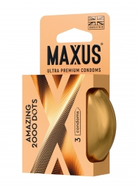 Точечные презервативы MAXUS 2000 Amazing Dots с железным кейсом - 3 шт. - Maxus - купить с доставкой во Владимире