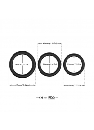 Набор из 3 черных эрекционных колец Stay Hard - Boys of Toys - во Владимире купить с доставкой