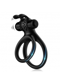 Черное эрекционное виброкольцо с подхватом мошонки Stay Hard - Boys of Toys - во Владимире купить с доставкой