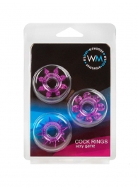 Набор из 3 лиловых эрекционных колец различной формы - Erowoman-Eroman - во Владимире купить с доставкой