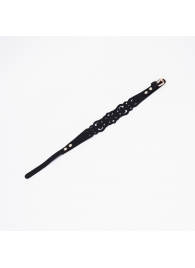 Черный ажурный чокер с золотистой фурнитурой - Crazy Handmade - купить с доставкой во Владимире