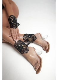 Черный фигурные оковы с золотистой фурнитурой - Crazy Handmade - купить с доставкой во Владимире