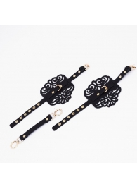 Черный фигурные оковы с золотистой фурнитурой - Crazy Handmade - купить с доставкой во Владимире