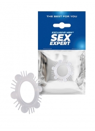 Эластичное эрекционное кольцо с шипиками и шариками - Sex Expert - во Владимире купить с доставкой