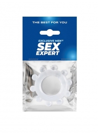 Прозрачное эрекционное кольцо со стимулирующими шариками - Sex Expert - во Владимире купить с доставкой