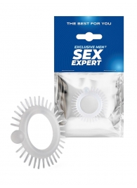 Эластичное эрекционное кольцо с шипиками и шариком - Sex Expert - во Владимире купить с доставкой
