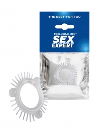 Эластичное эрекционное кольцо с 3 шариками и шипами - Sex Expert - во Владимире купить с доставкой