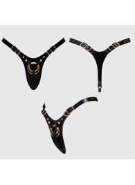 Черный пояс для фиксации насадок Strap-On-Me Leatherette Harness Fabulous - Strap-on-me - купить с доставкой во Владимире