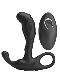 Черный изогнутый массажёр простаты с вибрацией и пультом ДУ - Baile - во Владимире купить с доставкой