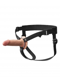 Телесный пустотелый фаллопротез 5’’ Hollow Silicone Strap-On - 14 см. - Pipedream - купить с доставкой во Владимире