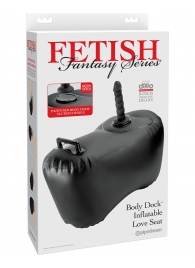 Черное надувное кресло с платформой для фиксации дилдо Body Dock Inflatable Love Seat - Pipedream - купить с доставкой во Владимире