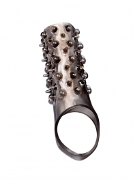 Дымчатая насадка на пенис с шипами и выпуклостями - 12,5 см. - Sex Expert - во Владимире купить с доставкой