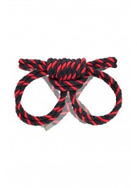 Черно-красные наручники-оковы ’’Узел-омега’’ из хлопковой веревки - Pecado - купить с доставкой во Владимире