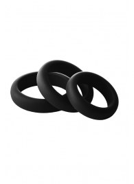 Набор из 3 черных эрекционных колец Smooth Silicone Cockring Pack - Dream Toys - во Владимире купить с доставкой