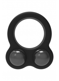 Черное эрекционное кольцо с утяжелителями Cockring Dual Weight - Dream Toys - во Владимире купить с доставкой