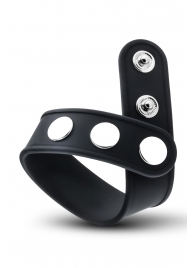 Черное эрекционное кольцо на кнопках - Blush Novelties - во Владимире купить с доставкой