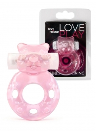Розовое эрекционное виброкольцо в форме мишки - 1137 - во Владимире купить с доставкой